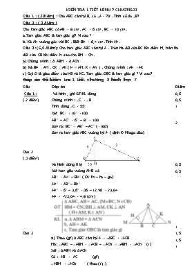 Kiểm tra 1 tiết Hình 7 chương II